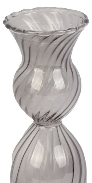 Свещник от сиво стъкло, височина 17 cm Swirl - PT LIVING
