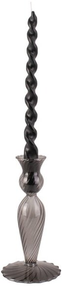 Свещник от сиво стъкло, височина 17 cm Swirl - PT LIVING
