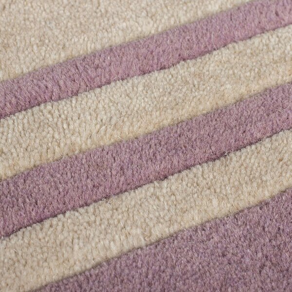 Ръчно изработена вълнена пътека в лилав и естествен цвят 80x230 cm Lois Scallop – Flair Rugs