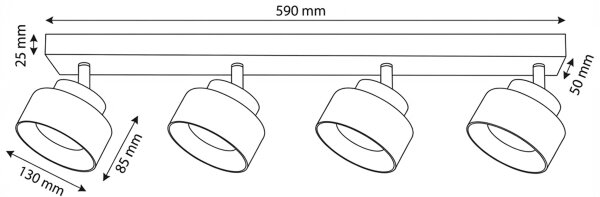 Brilagi - LED Точково осветително тяло AURA LUX 4xGX53/30W/230V černo/димно