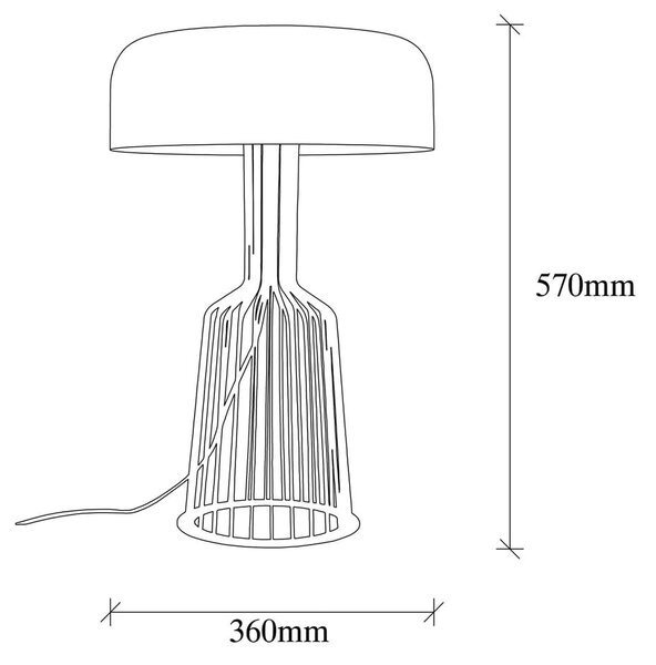 Черна настолна лампа с метален абажур (височина 57 cm) Fellini – Opviq lights