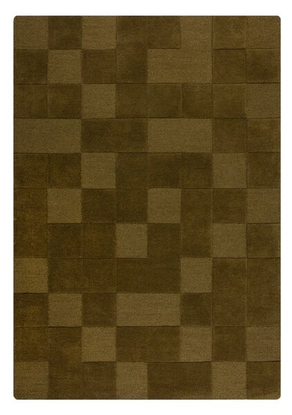 Ръчно изработен вълнен килим в цвят каки 120x170 cm Checkerboard – Flair Rugs