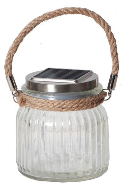 Стъклен соларен LED фенер, височина 11,5 cm Jamjar - Star Trading