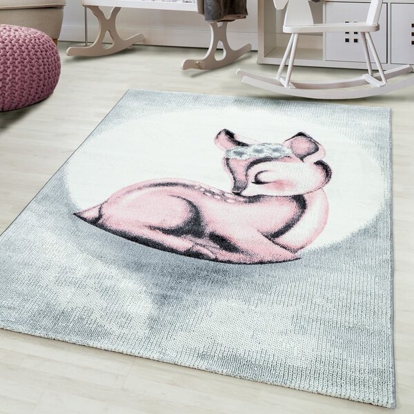 Светлорозов/светлосив детски килим 80x150 cm Bambi – Ayyildiz Carpets