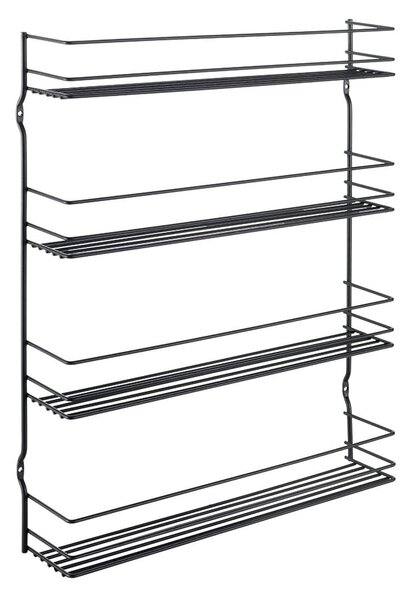 Черен висящ четириетажен рафт за подправки Pepito Lava - Metaltex