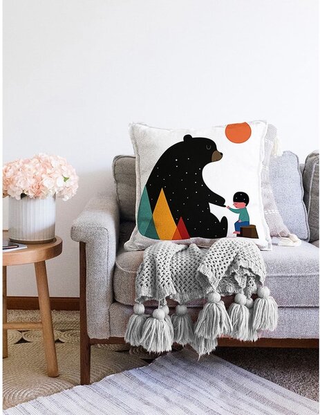 Калъфка за възглавница със смес от памук Bear, 55 x 55 cm - Minimalist Cushion Covers