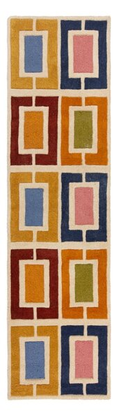 Ръчно изработена вълнена пътека 60x230 cm Retro Blocks – Flair Rugs