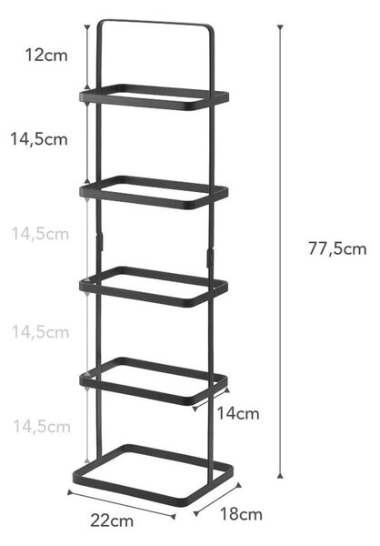 Черен метален стелаж за обувки Tower Shoe Rack – YAMAZAKI