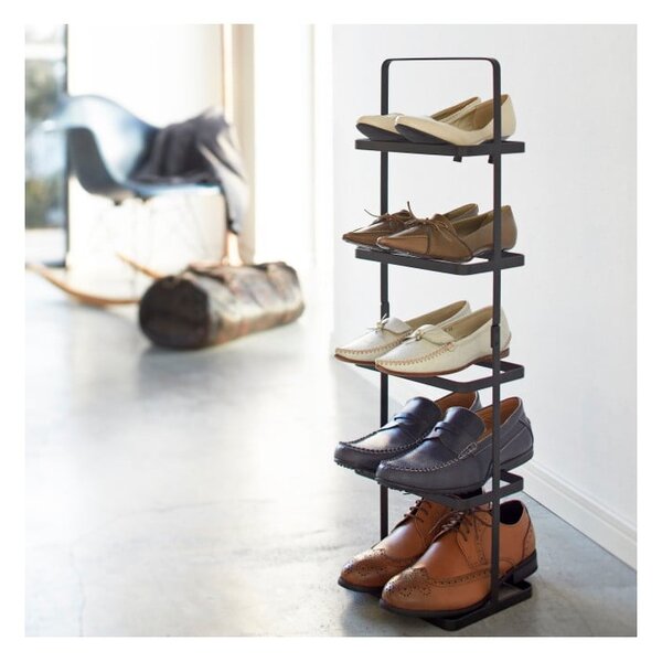 Черен метален стелаж за обувки Tower Shoe Rack – YAMAZAKI