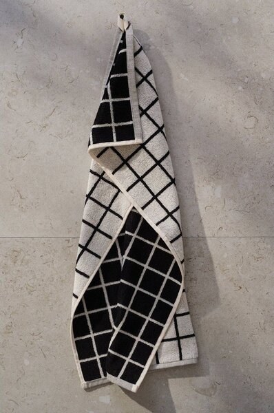 Черна/бежова памучна кърпа 50x70 cm Grid – Jotex