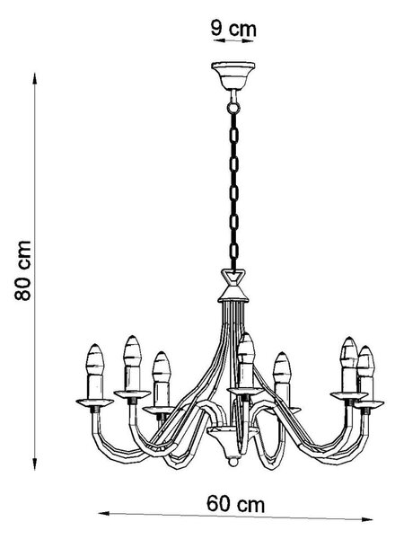 Черна висяща лампа 7 Fiorano - Nice Lamps