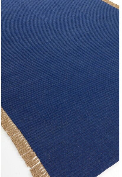 Синя ръчно изработена пътека със смес от памук 80x150 cm Channa – Jotex