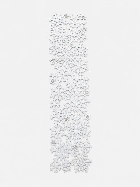 Sinsay - Коледна покривка тип пътека за маса с изрязана шарка на снежинки - кремав