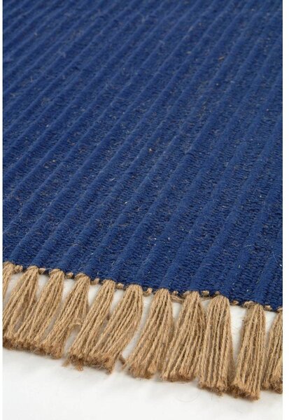 Синя ръчно изработена пътека със смес от памук 80x150 cm Channa – Jotex