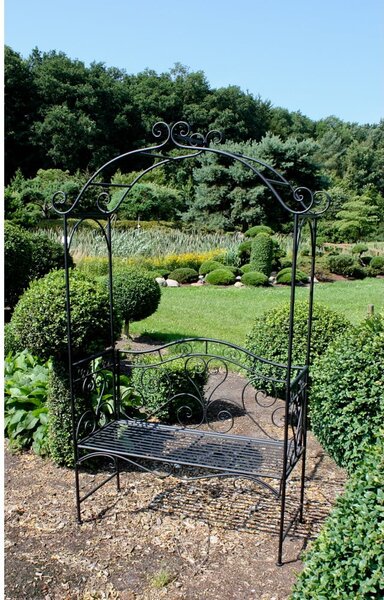 Черна метална градинска пейка Colima – Garden Pleasure