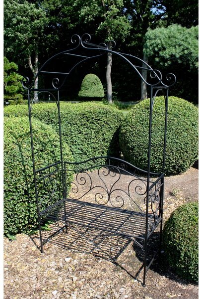 Черна метална градинска пейка Colima – Garden Pleasure