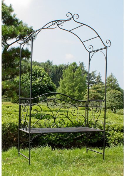 Черна метална градинска пейка Colima – Garden Pleasure