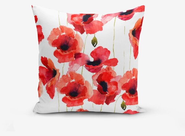 Калъфка за възглавница от памучна смес "Макове", 45 x 45 cm - Minimalist Cushion Covers