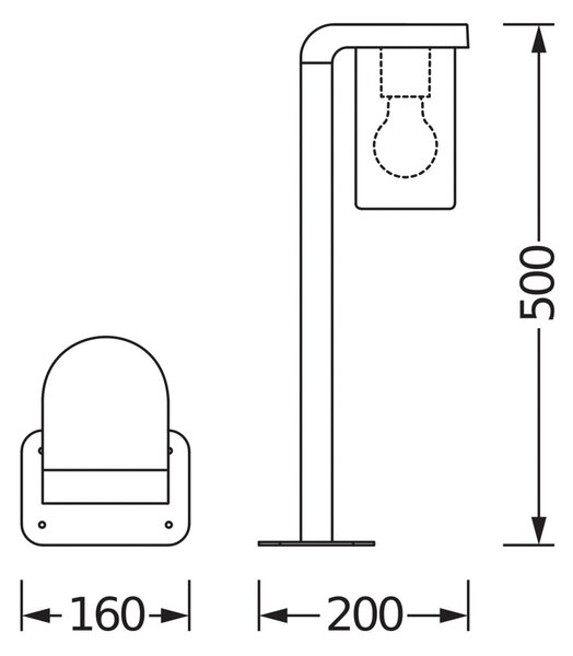 OSRAM освещение за пътеки ENDURA CLASSIC CASCADE 50 cm тъмно сива/прозрачна, Затъмняване, Сив, Алуминий, Модерен