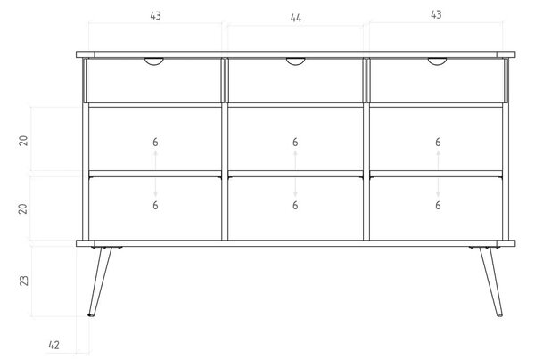 Нисък скрин от дъбова дървесина в естествен цвят 144x87 cm Kula - The Beds