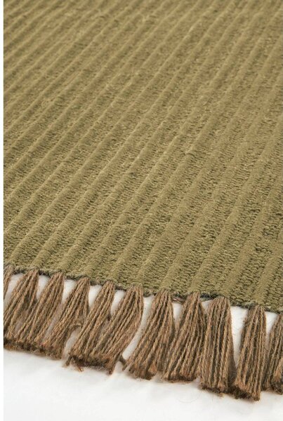 Зелена ръчно изработена пътека със смес от памук 80x150 cm Channa – Jotex