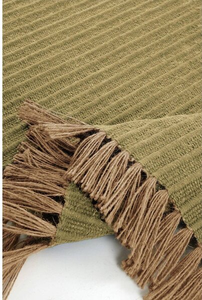 Зелена ръчно изработена пътека със смес от памук 80x150 cm Channa – Jotex