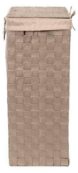 Кафяв кош за пране с капак Кош за пране Linen, височина 60 cm - Compactor