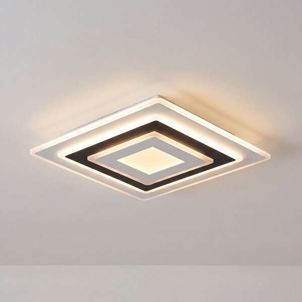 Lindby LED таванска лампа Rebeka, 50 x cm, CCT, с регулиране на яркостта, Затъмняване, Бял, Дневна/трапезария, Пластмаса, Модерен