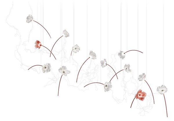 Висяща осветителна система цветя SLAMP POPPY 14x3,2W, 3000K, 6300LM