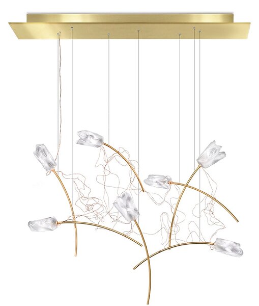 Висяща осветителна система цветя SLAMP TULIP с овална основа, 7x3,2W, 3000K, 3150LM