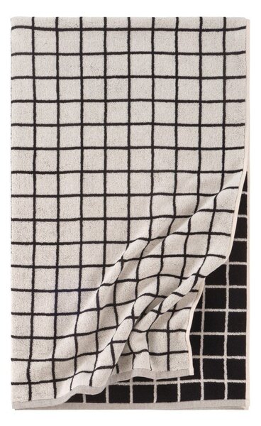 Черна/бежова памучна хавлиена кърпа 90x150 cm Grid – Jotex