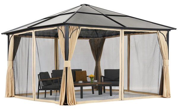Модерна градинска беседка Santiago Premium 4x4m Garden Point бежова