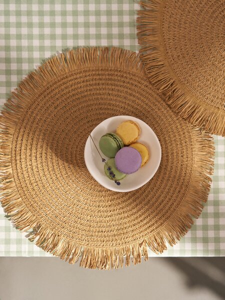 Sinsay - Плетена подложка за маса с ресни 2 pack - бежово