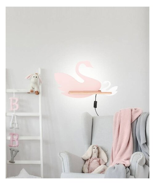 Детско осветително тяло в бяло и розово Swan - Candellux Lighting