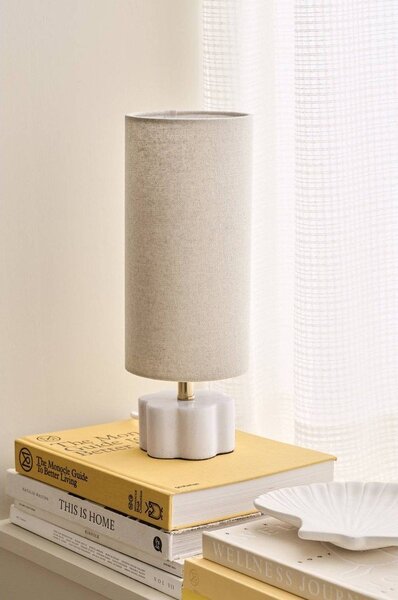 Бяла/бежова ленена настолна лампа (височина 33 cm) Joline – Ellos Home