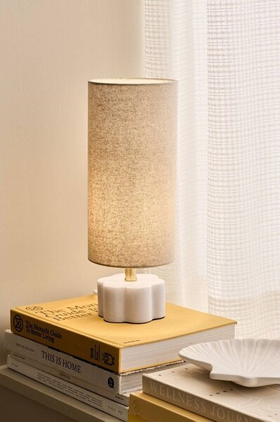 Бяла/бежова ленена настолна лампа (височина 33 cm) Joline – Ellos Home