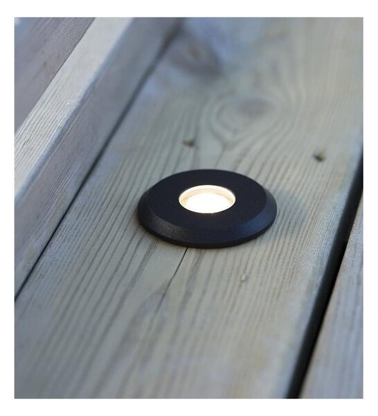 Черно осветително тяло за вграждане Garden 24 Decklight, ø 60 mm - Markslöjd