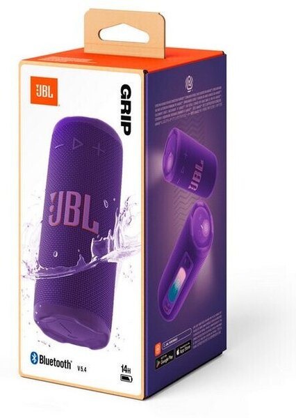 Портативна колонка JBL Grip Portable Speaker, до 14 часа, лилава