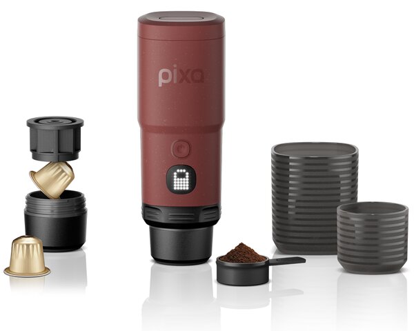 Електрическа преносима кафемашина Wacaco Pixapresso, 20 бара, червена
