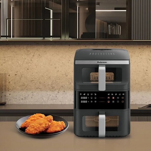 Фритюрник с горещ въздух Rohnson R-2892, 2500W, 10L, черен
