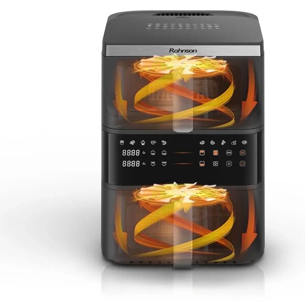 Фритюрник с горещ въздух Rohnson R-2892, 2500W, 10L, черен