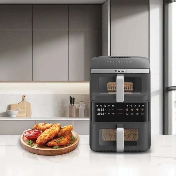 Фритюрник с горещ въздух Rohnson R-2892, 2500W, 10L, черен