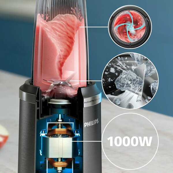 Блендер Philips HR2767/00, 0.7L, 1000W, сив