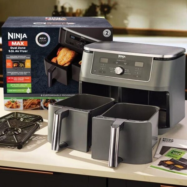 Фритюрник с горещ въздух Ninja DZ400EU, Аіr Frуеr, 2470W, 9.5L, черен