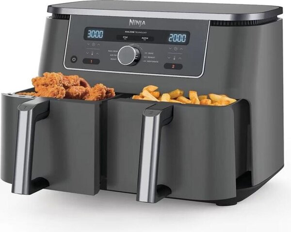 Фритюрник с горещ въздух Ninja DZ400EU, Аіr Frуеr, 2470W, 9.5L, черен