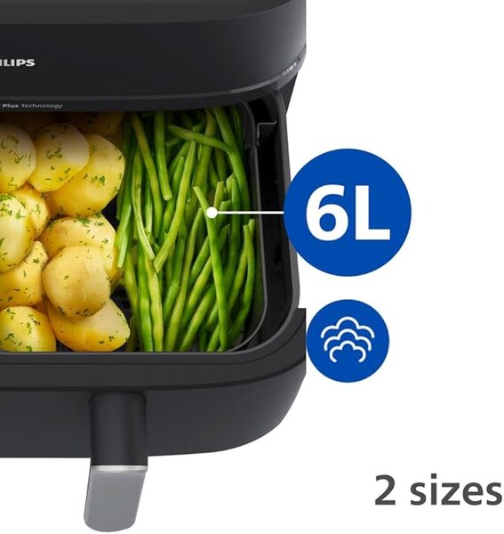 Фритюрник с горещ въздух Philips NA551/00, 9L, 2750W, черен