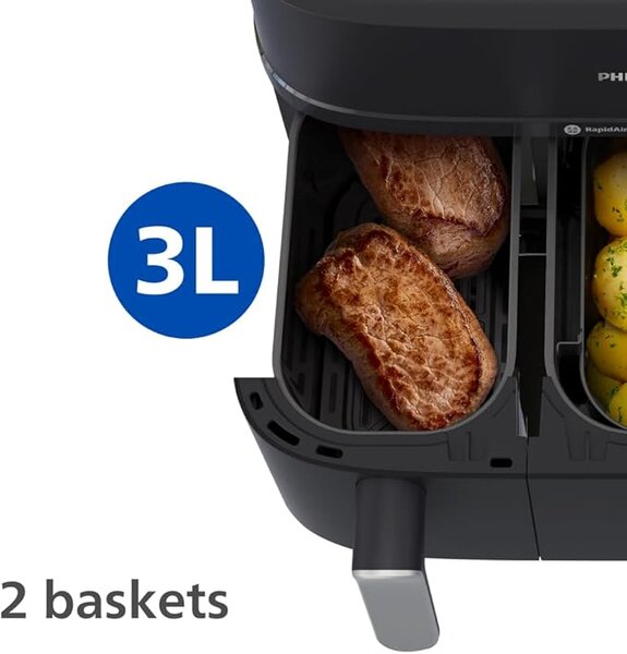 Фритюрник с горещ въздух Philips NA551/00, 9L, 2750W, черен
