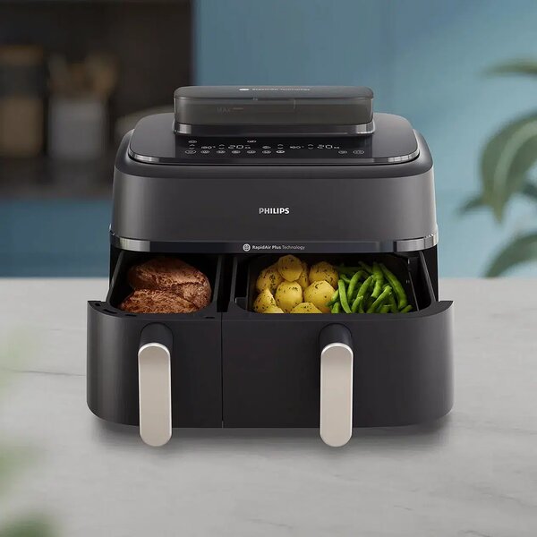 Фритюрник с горещ въздух Philips NA551/00, 9L, 2750W, черен