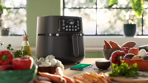 Фритюрник с горещ въздух Philips HD9285/90, 7.2L, 2000W, черен