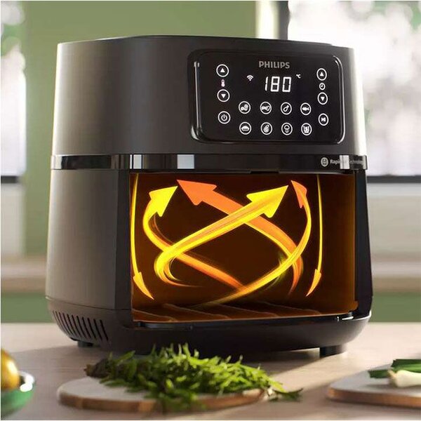Фритюрник с горещ въздух Philips HD9285/90, 7.2L, 2000W, черен